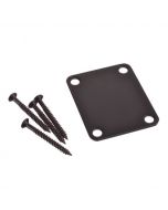 Guitar 4 - bolt neck plate black 2-1/2" x 2" + screws