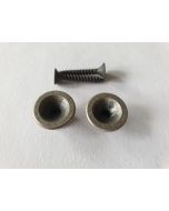 Set strap buttons holders relic aged antique chrome + screws