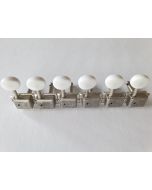 Vintage guitar 6 in line tuners relic antique chrome white knobs