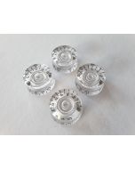(4) Guitar metric size control speed knobs transparent set of 4