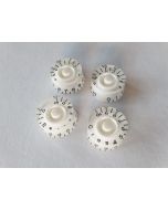 (4) Guitar metric size control speed knobs white set of 4