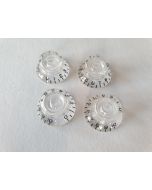 (4) Guitar metric size bell knobs transparent set of 4