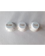 Stratocaster guitar knob set white V/T/T metric size