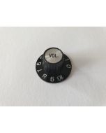 (1) Metric size witch hat knob black silver insert volume KS-260-V