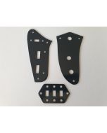 Jaguar guitar control & preset & slide switch plate kit black + screws