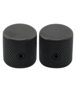 Black guitar knob set of 2 fits CTS 1/4" solid shaft pots