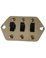 Jaguar slide switch plate kit chrome + 3x black switches