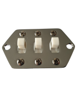 Jaguar guitar slide switch plate kit chrome + 3x white switches