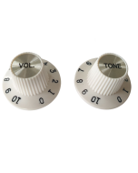 Set of 2 Jazzmaster push fit witch hat volume and tone knobs vintage white (parchment) fits CTS