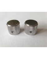 Set of 2 barrel knobs nickel fits large fender USA CTS pots