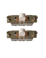 Set of 2 mustang slide switches white knob