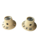 Set of 2 Jazzmaster witch hat volume and tone knobs Ivory fits 1/4" solid shaft CTS
