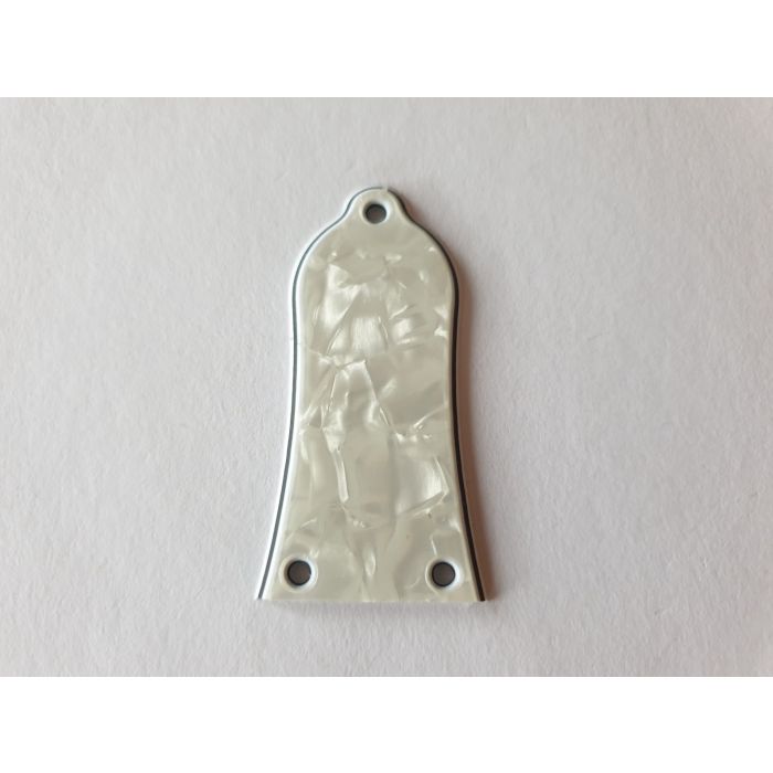 Ireav 3 Holes White Pearl Shell Truss Rod Cover with Screws for LP Gibson Electric Guitar Bass Replacement 