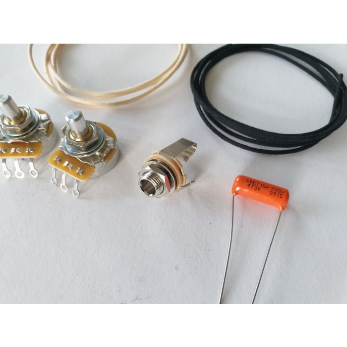 Custom Spec Wiring Kit For Jazz Bass CTS Pots .022uf 225P Orange Drop Cloth Wire 