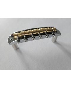 Jaguar Jazzmaster upgrade bridge chrome 7.25 radius with brass barrel saddles