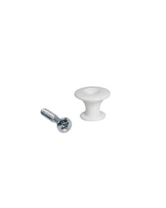 12 Pack plastic white strap buttons + screws EP-W