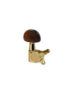 Guitar tuners 3L + 3R gold with brown knobs 74-GLR