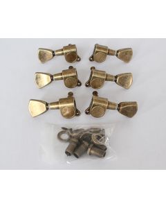 Quality guitar 3L + 3R relic antique brass tuners set