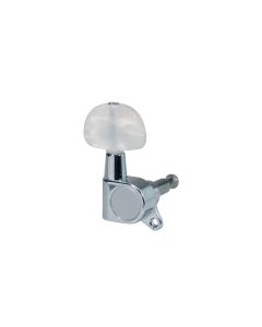 Guitar tuners 3L + 3R set chrome with pearl white buttons 