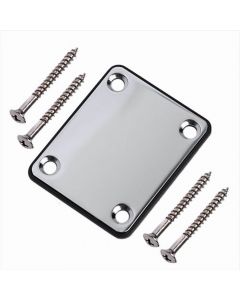 Guitar 4 - bolt neck plate chrome 2-1/2" x 2" + screws