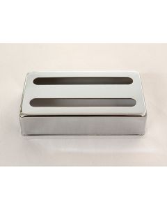 (1) Guitar slotted metal humbucker pickup cover chrome