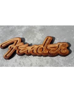 Fender carved wood logo for guitar hard case