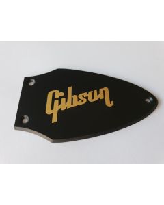 Flying v truss rod cover 1ply black gold logo 