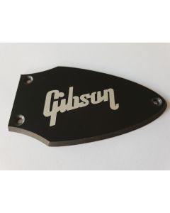 Flying v truss rod cover 1ply black silver logo