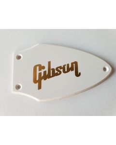Flying v truss rod cover 1ply white gold logo