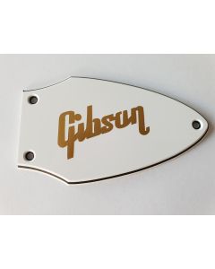 Flying v truss rod cover 3ply white gold logo