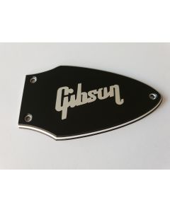 Flying v truss rod cover 3ply black with silver logo