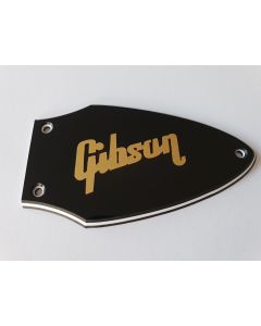 Flying v truss rod cover 3ply black gold logo