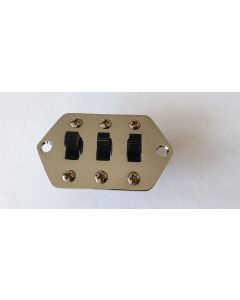 Jaguar slide switch plate kit chrome + 3x black switches