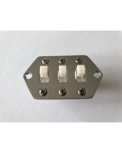 Jaguar slide switch plate kit chrome + 3x white switches