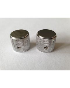 Set of 2 barrel knobs chrome fits large fender USA CTS pots