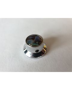(1) Chrome bell knob with abalone inlay for metric pots