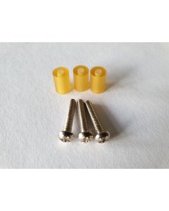(3) tele bridge pickup screws chrome + tubing Fender