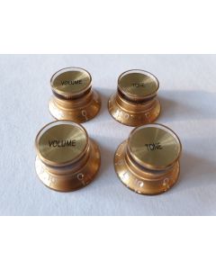 Set of 4 top hat Inch knobs gold with a gold insert KG-134