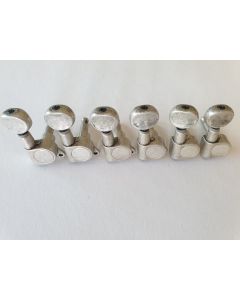 Quality guitar 6 in line relic antique chrome tuners set