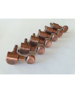 Quality guitar 6 in line relic antique bronze tuners set