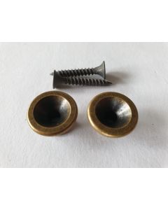 Set strap buttons holders relic aged antique brass + screws