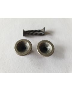 Set strap buttons holders relic aged antique chrome + screws