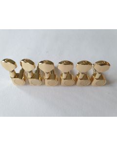 Guitar 6 in line pin lock tuners complete set gold