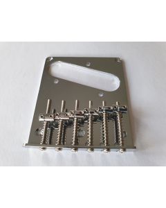 Telecaster guitar flat bridge 6 vintage saddles chrome + screws
