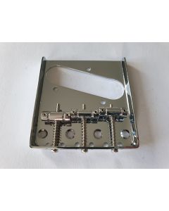 Telecaster ashtray bridge 3 vintage saddles chrome + screws T-32-C
