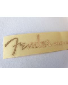 Fender "stratocaster" gold metal logo sticker