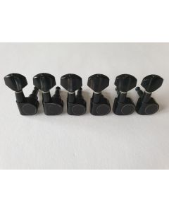 Guitar 6 in line standard pin lock tuners set black