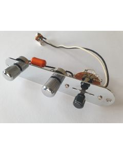 Telecaster upgrade pre wired control plate chrome mighty mite pots + orange drop