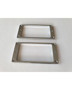 Humbucker mounting ring set metal chrome set of 2 + screws
