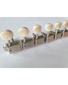 Vintage nickel guitar tuners 6 in line with Ivory buttons